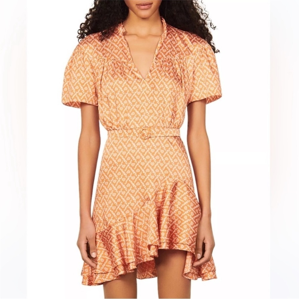 Suzen Asymmetric Ruffle Mini Dress size small